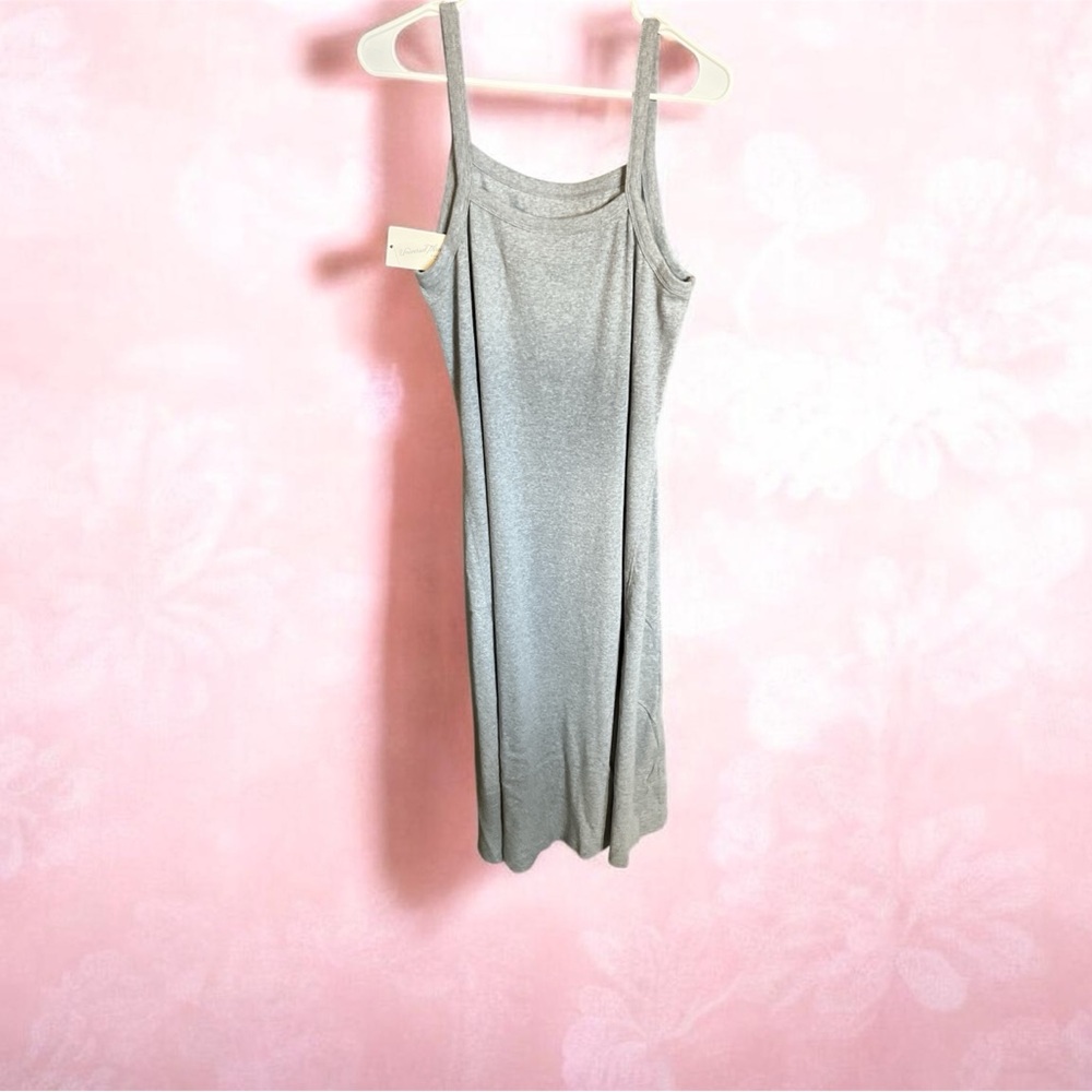 Silver Gray Slip Midi Dress
